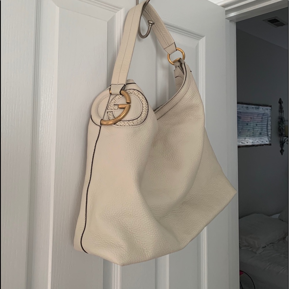 Authentic Gucci Leather Twill Hobo